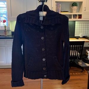 J. Crew Navy Knitted Sweater with Pockets